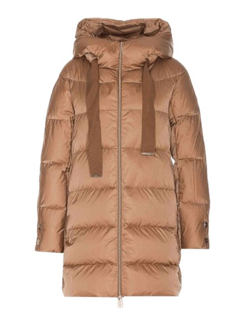 Piumino da donna, lunghezza 7/8, con cappuccio fisso color cammello HERNO | PI1304D12170Z2157